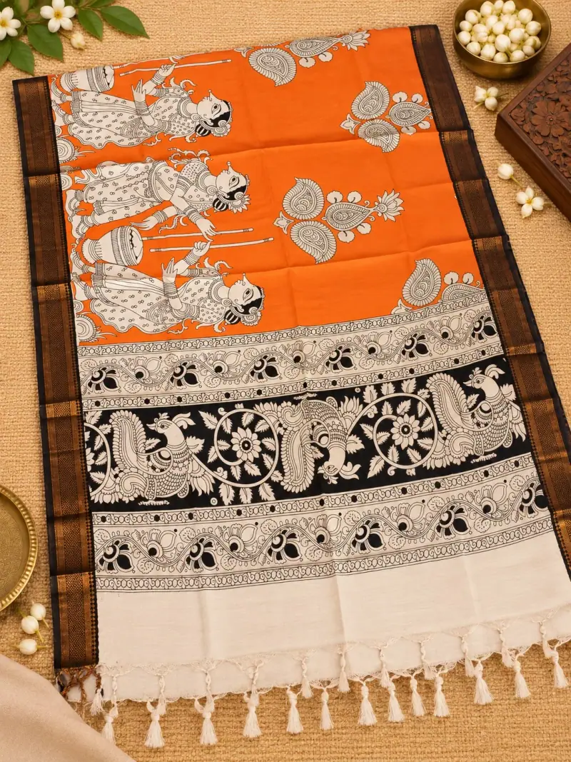 Nizam Border Kalamkari Duppatas