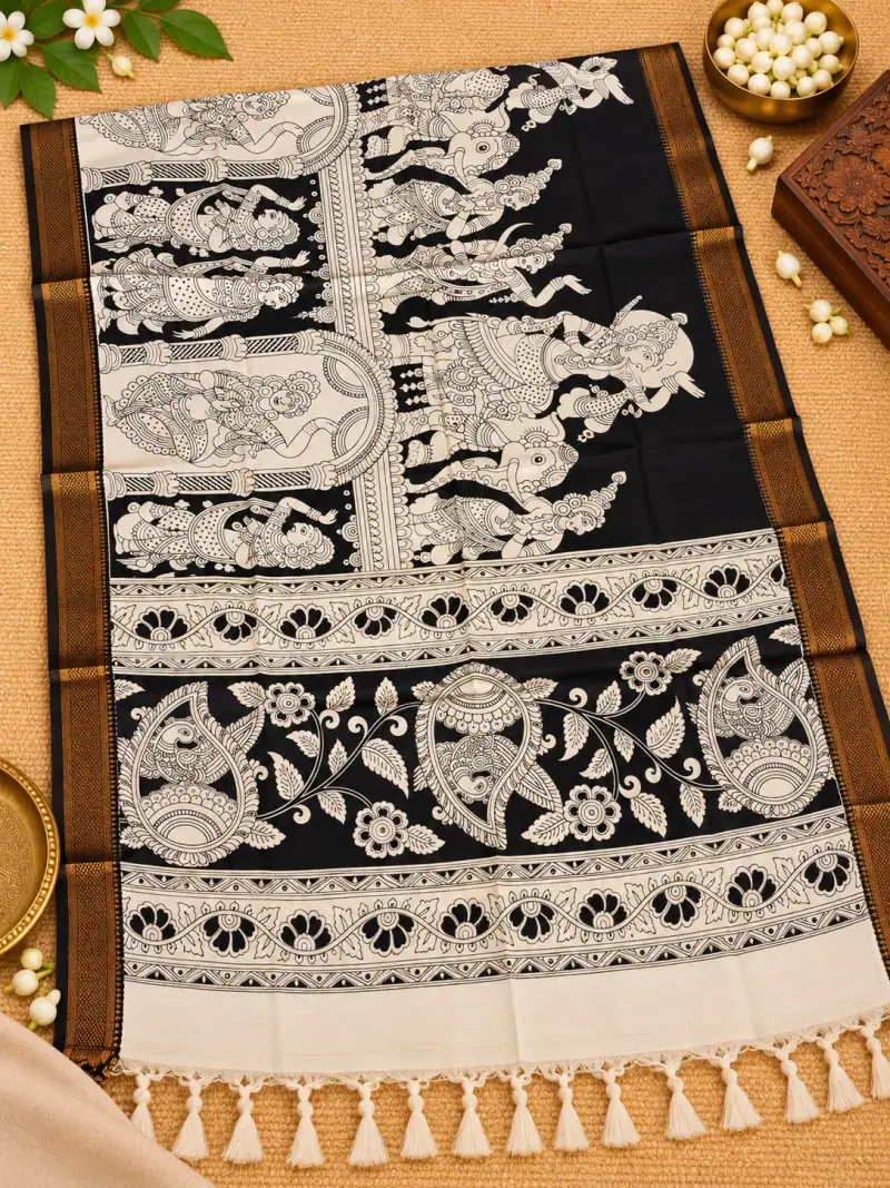 Nizam Border Kalamkari Duppatas
