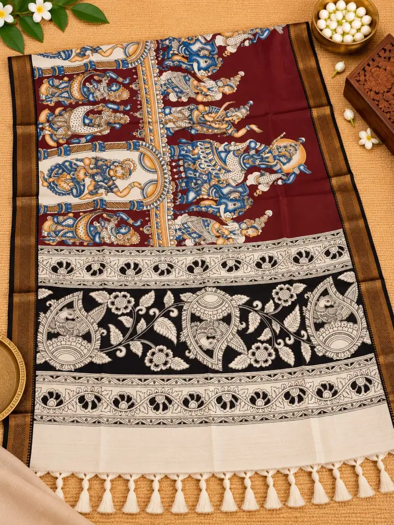 Nizam Border Kalamkari Duppatas