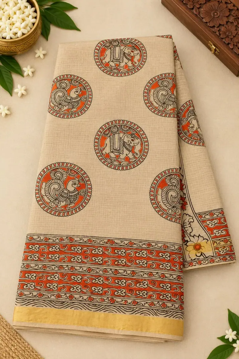 Kalamkari Kota Cotton Saree