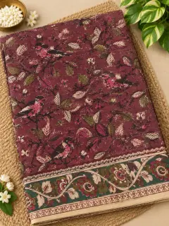 Kalamkari Cotton Saree – Birds on Branches Design — photo 2